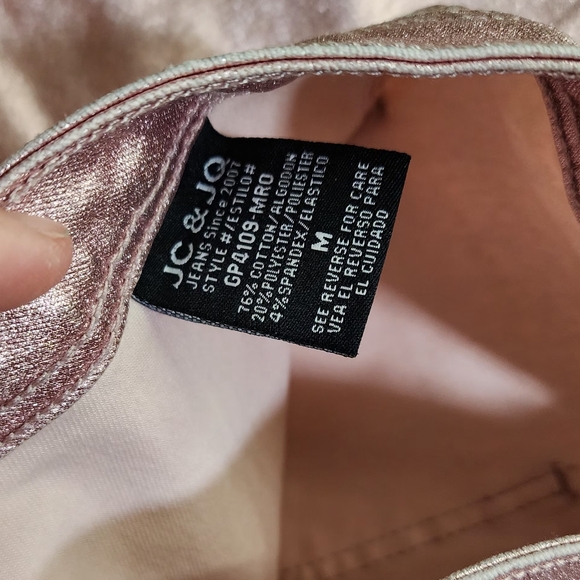 Pink Metallic Jeggings - Picture 4 of 6